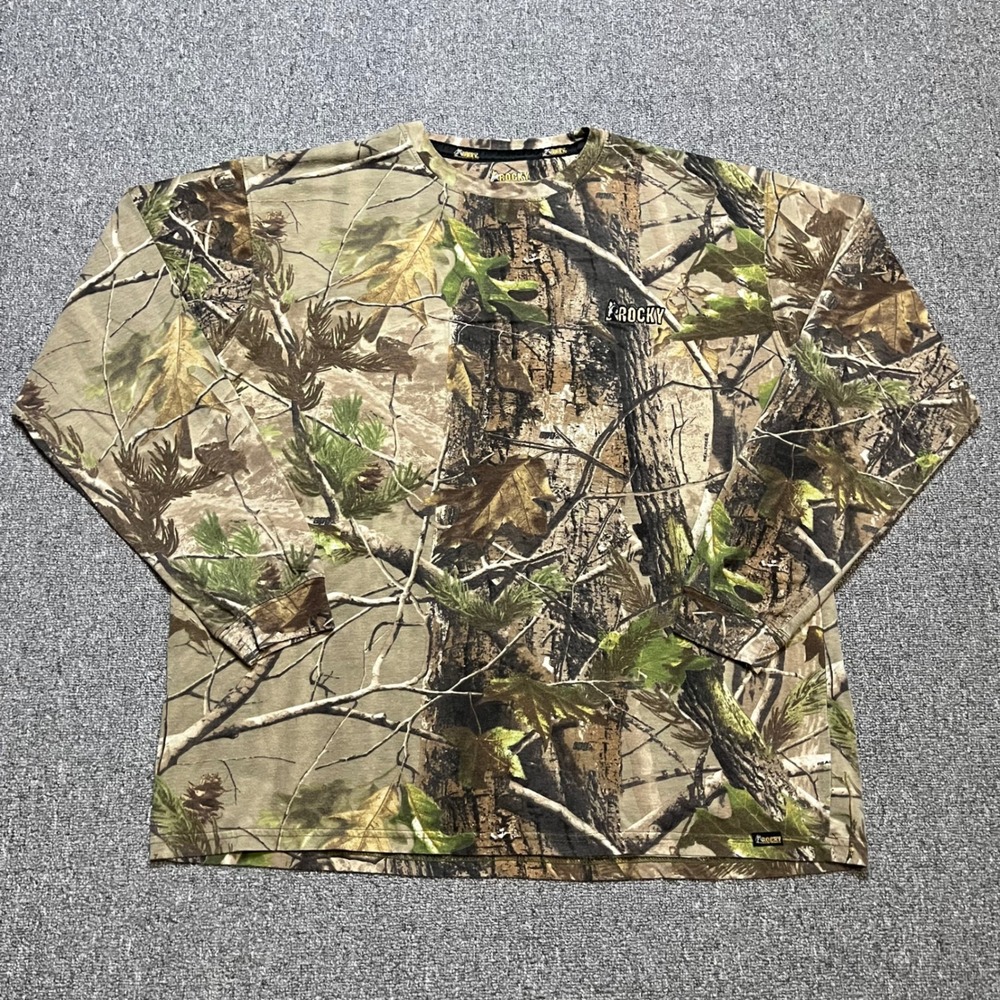 Rocky Realtree Camo Long Sleeve‎ T-Shirt XXL Hunting Fishing Camouflage Tee